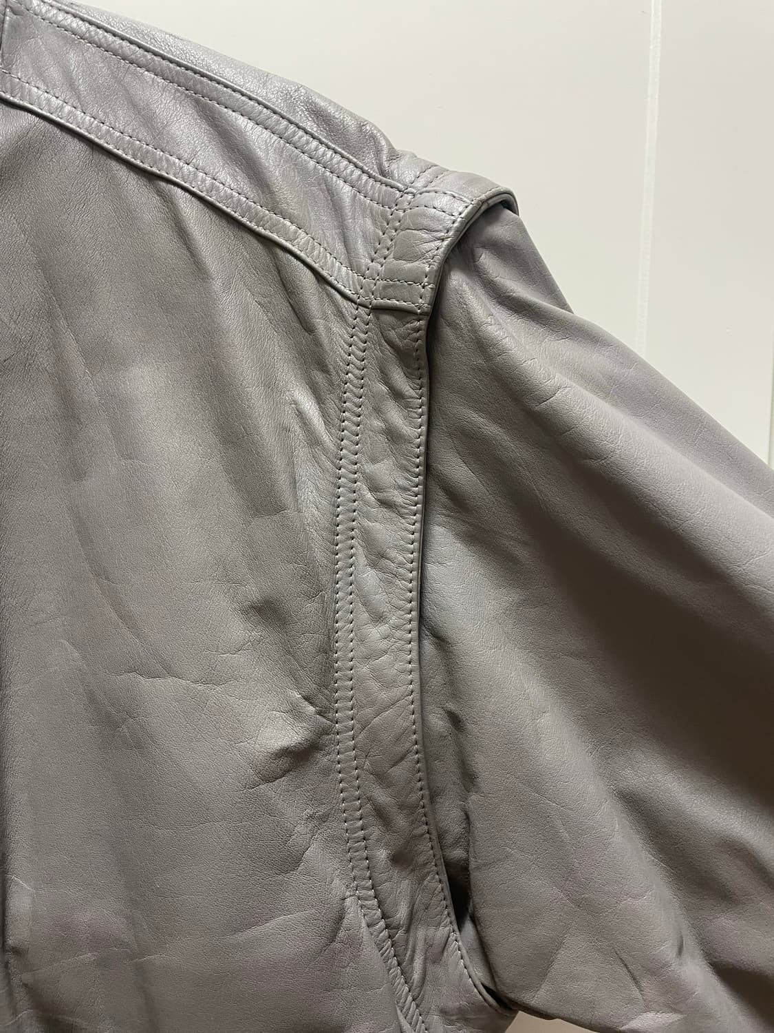 그래이 레더 자켓 상품이미지4