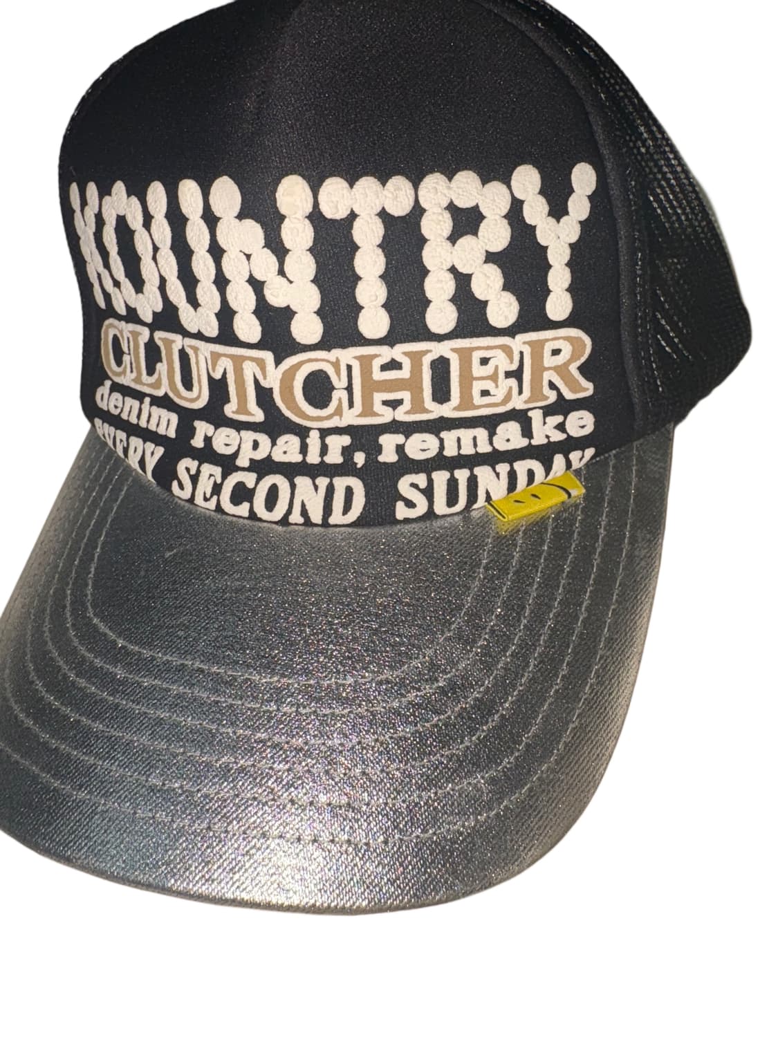 캐피탈 컨트리 펄 크러쳐 PT 실버 브림 트러커 캡 블랙 상품이미지5