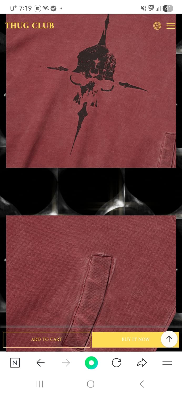 떠그클럽 Thug Club Peace Stud 후드 레드 XL(4) 상품이미지4