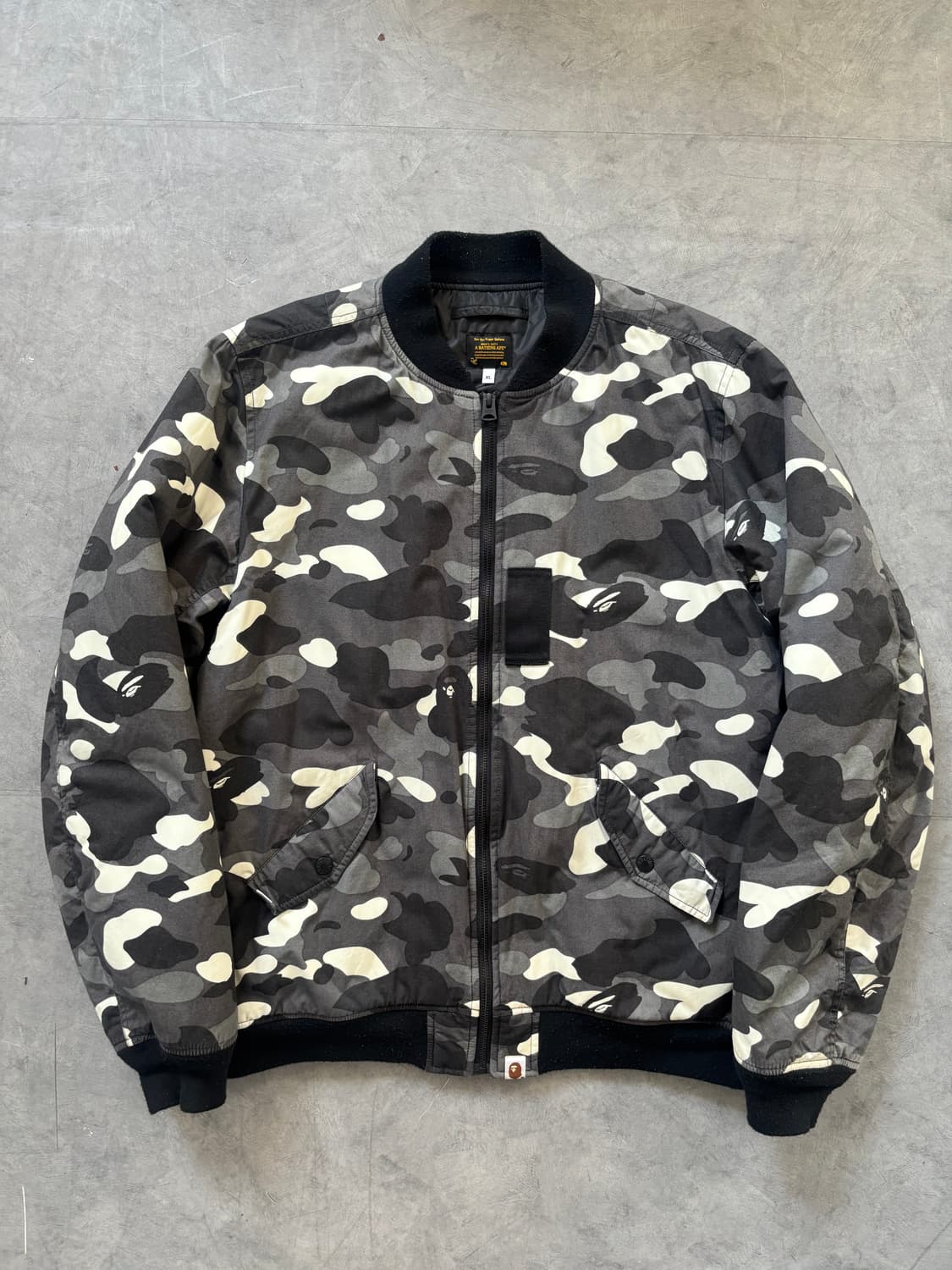 Bape 베이프 블랙 카모 봄버 자켓 상품이미지3
