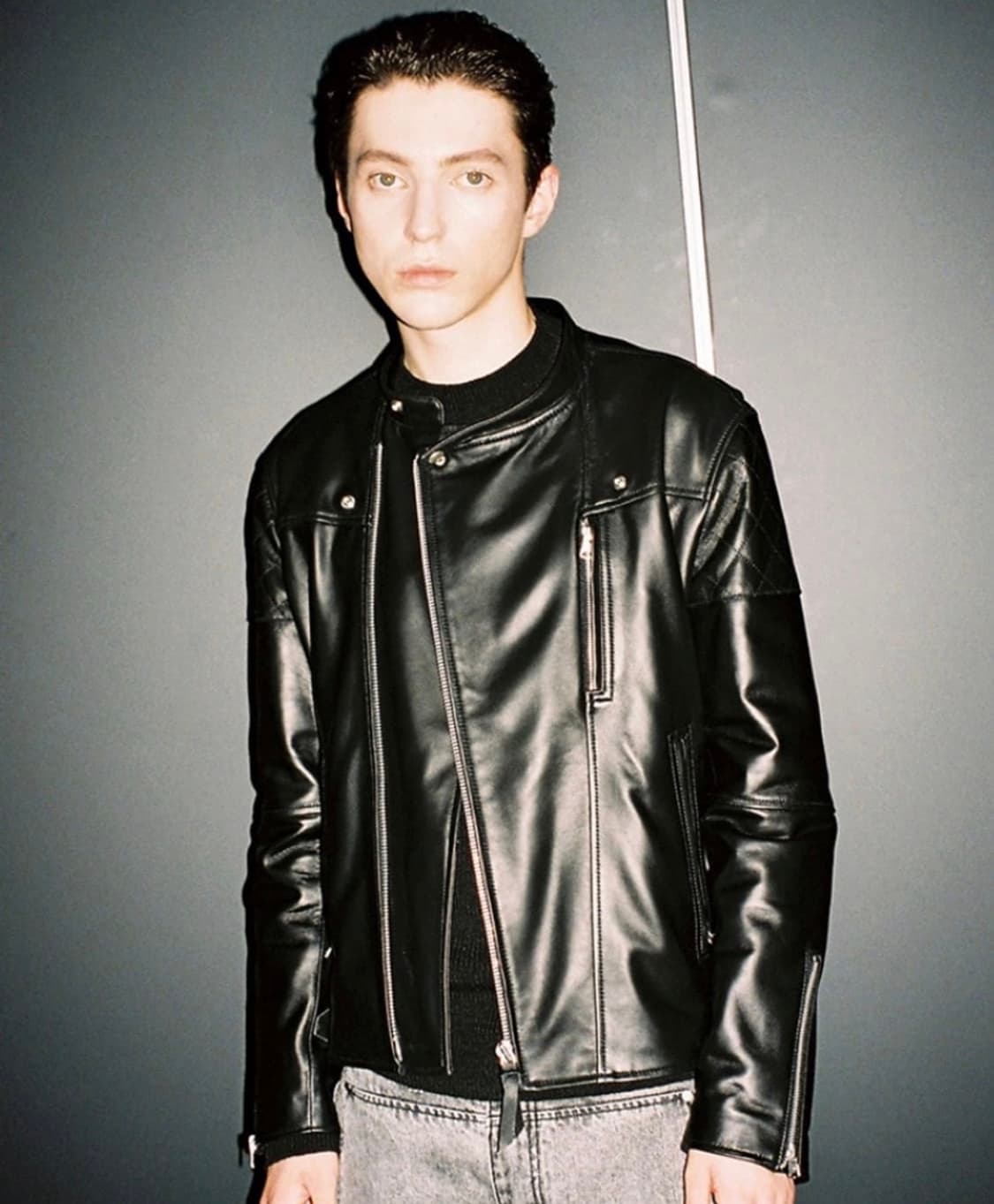 SSRL 에스에스엘알 램스킨 양가죽 논카라 라이더 주우재 자켓 상품이미지3