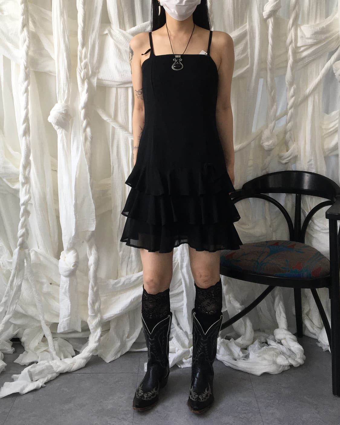 Ribbon point layer sleeveless onepiece 상품이미지7