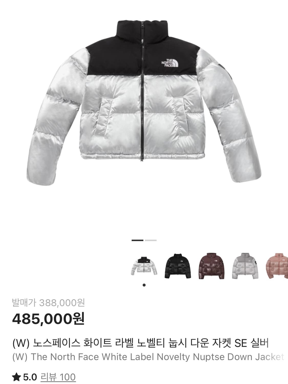 노스페이스 화이트 라벨 노벨티 눕시 다운 자켓 SE 실버 상품이미지1