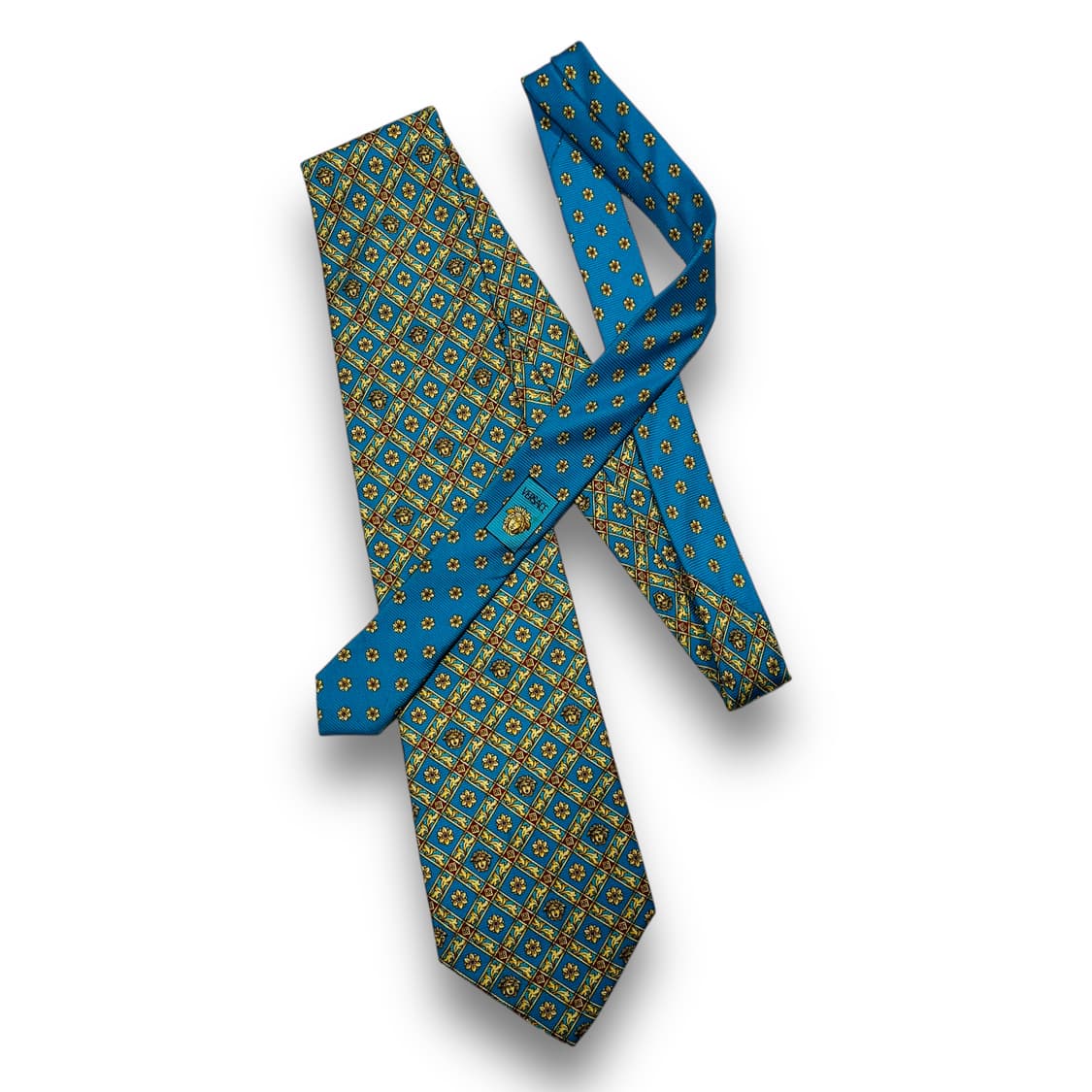 지아니 베르사체 90s 골드 메두사 로고 실크 넥타이 상품이미지1