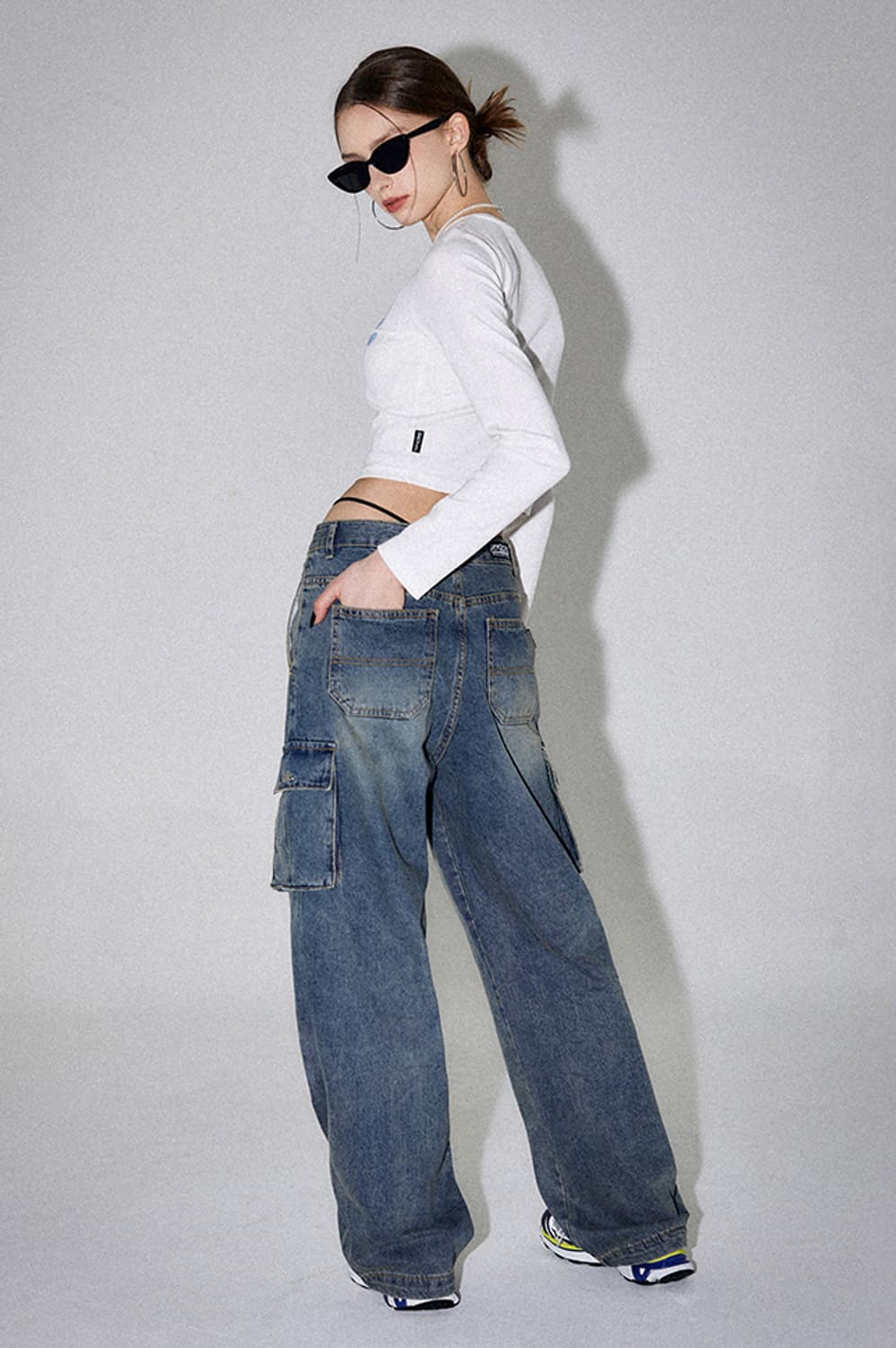 오드스튜디오 와이드 카고 청바지 26인치  상품이미지2