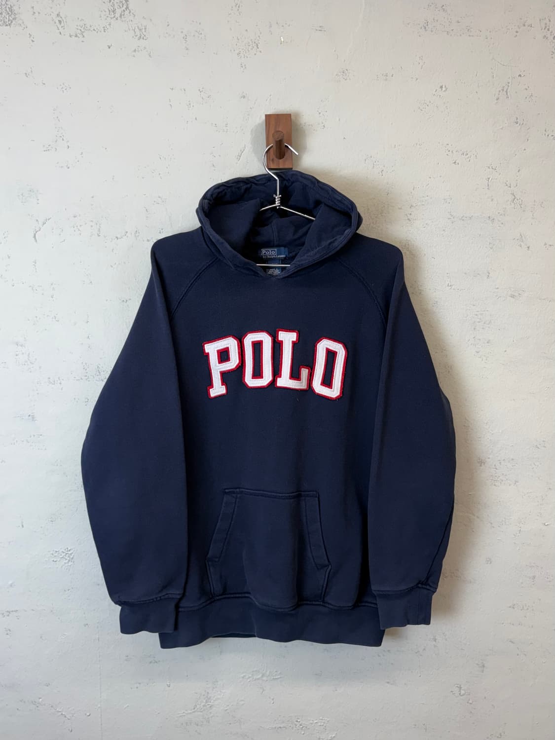 폴로랄프로렌 빈티지 보이즈 스펠 로고 후드티 네이비 상품이미지1