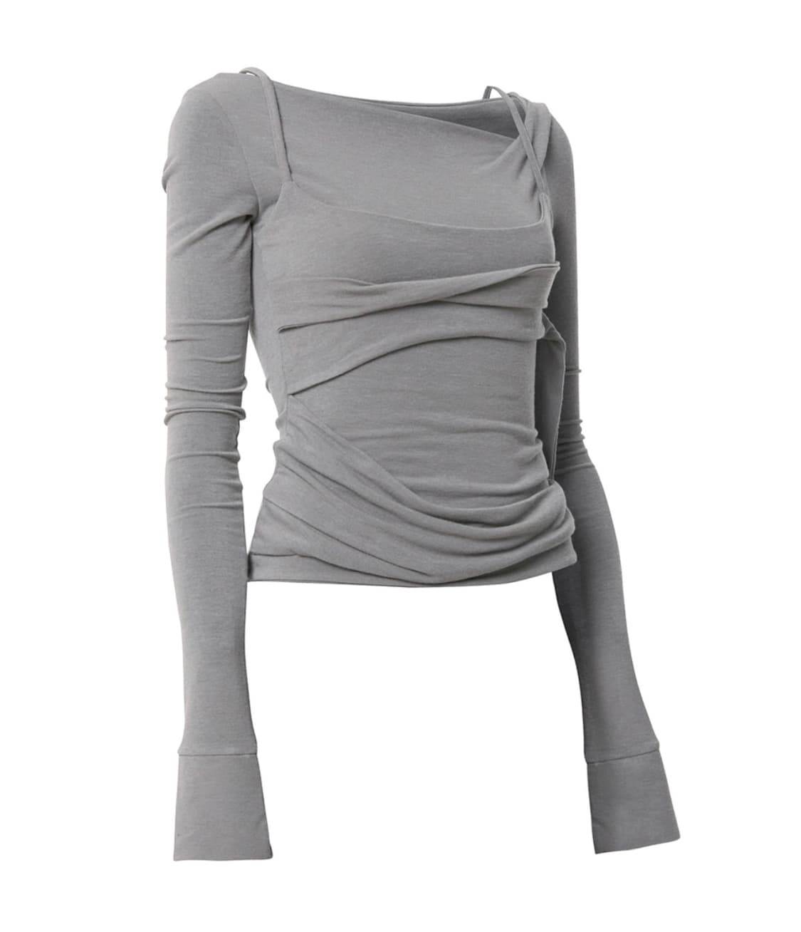 Layered Bustier Long Sleeve (Gray) 상품이미지2