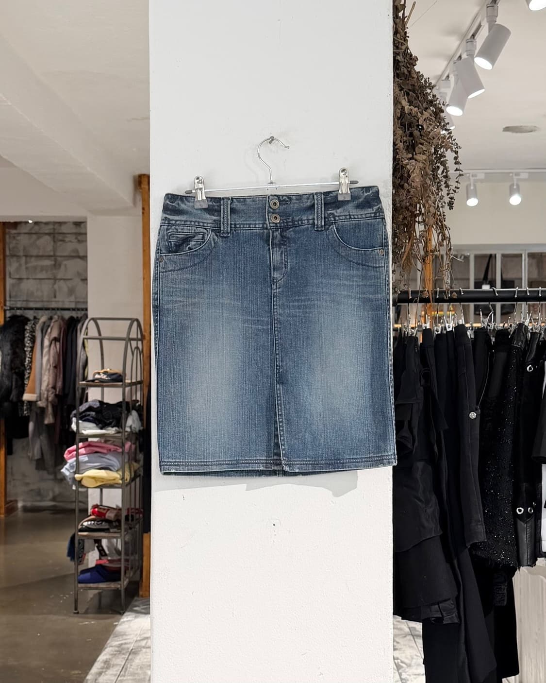 버버리 블루라벨 핑크 로고 데님 미니스커트 상품이미지1