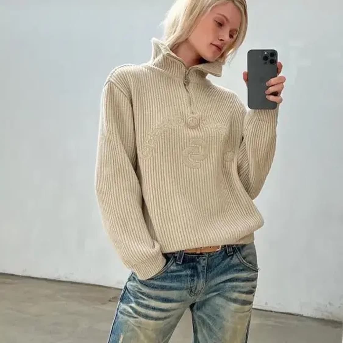 세릭 니트집업 상품이미지2