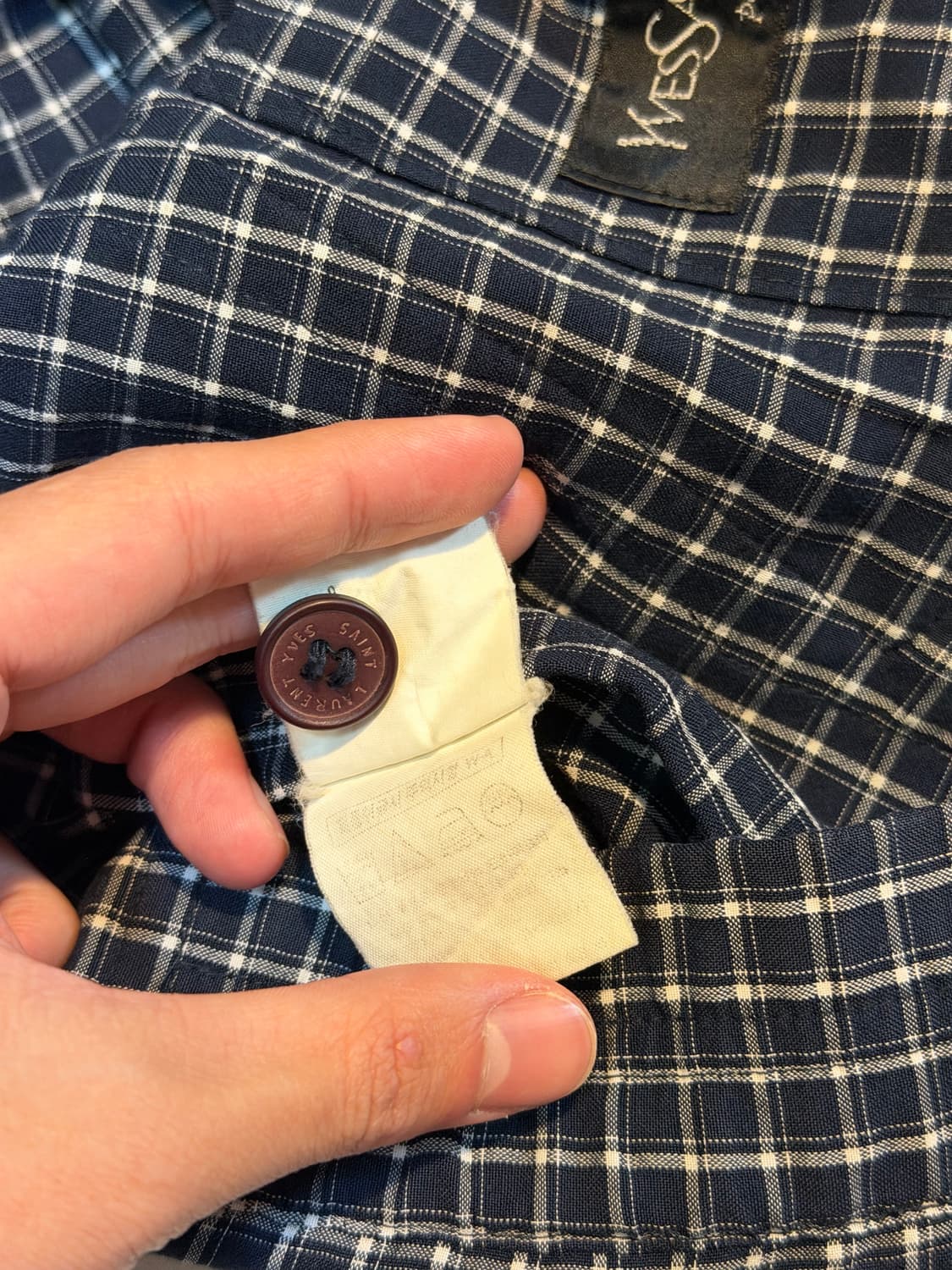 90s YSL 입생로랑 체크패턴 블루종 봄버자켓 상품이미지4