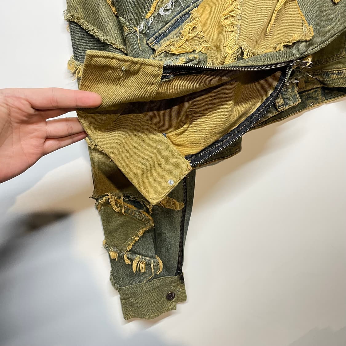빈티지 커스텀 크롭 패치워크 데님 자켓 상품이미지6