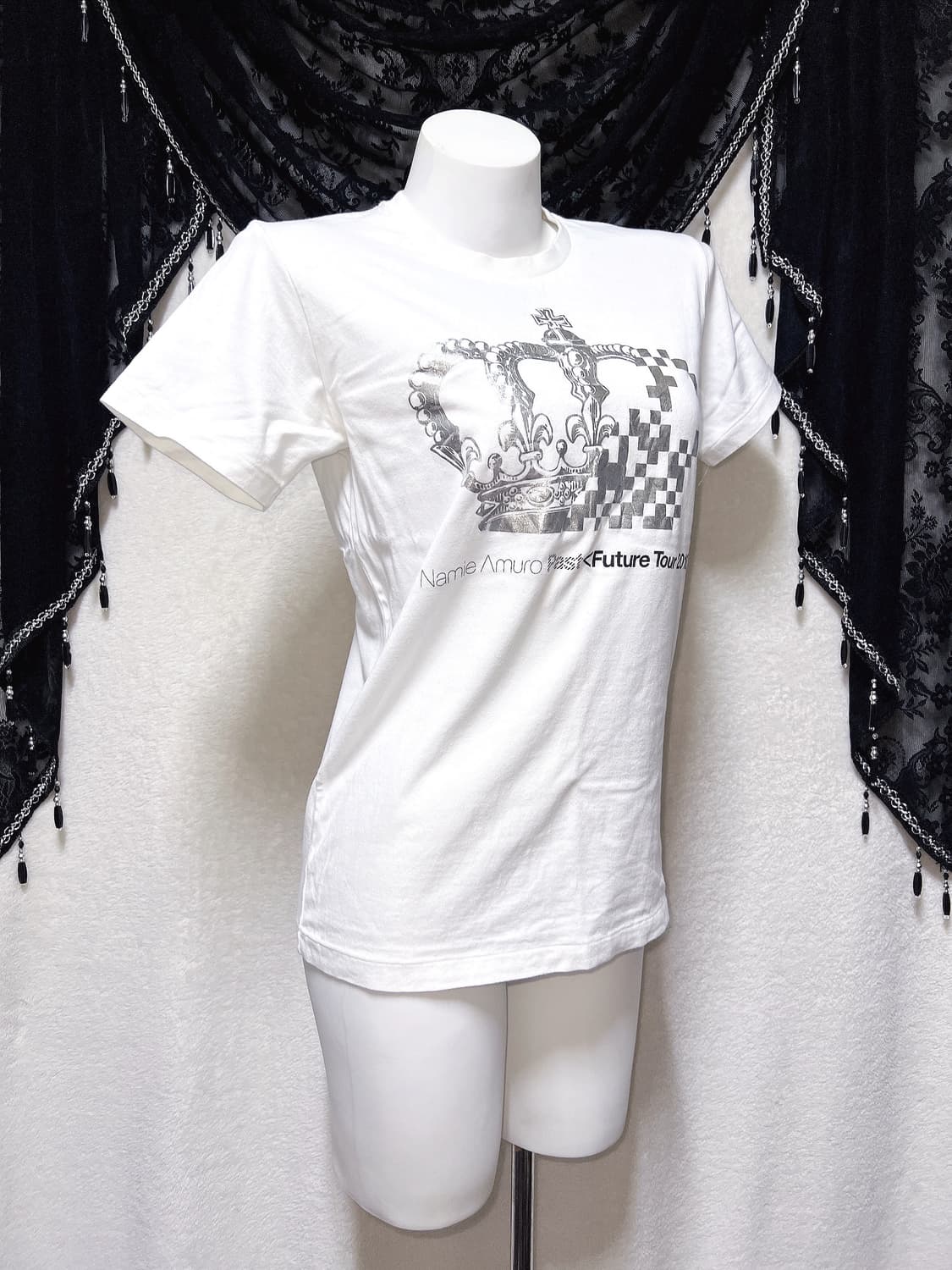 아무로나미에 티아라 프린팅 반팔티셔츠 갸루 펑크 헤이세이 시부야 핀터 상품이미지3
