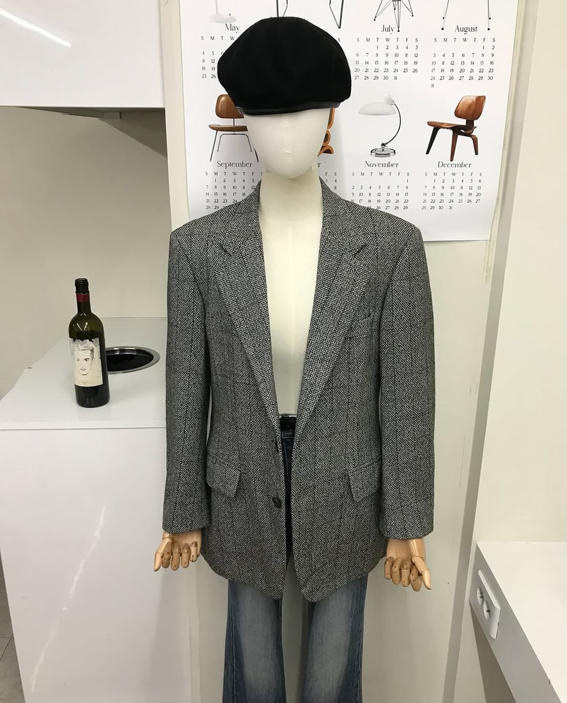 버버리 체크 대디핏 울 자켓 상품이미지5