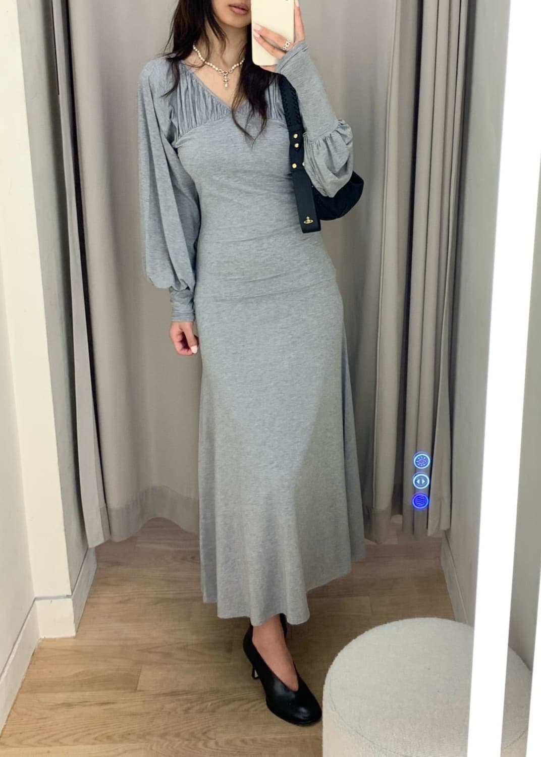 [S,M]팔로마울 Tapioca 모달 드레스/그레이 상품이미지2