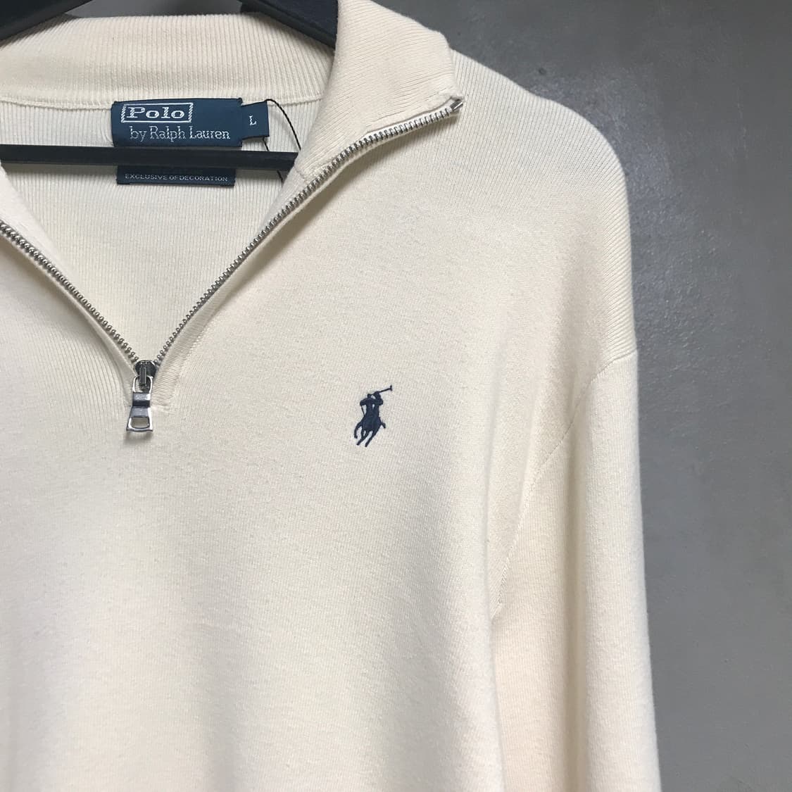 폴로 랄프로렌 반집업 맨투맨 아이보리 L 상품이미지4