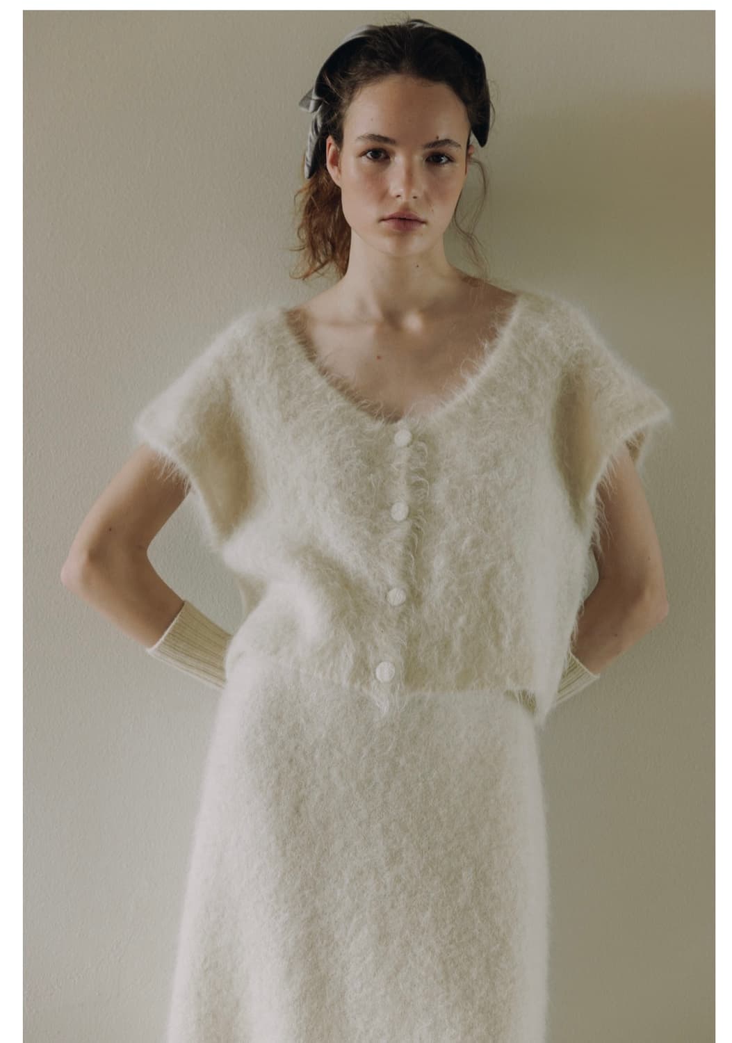 새상품) 파르벵 알파카 알토 헤이리 숏 슬리브 니트 가디건 상품이미지1