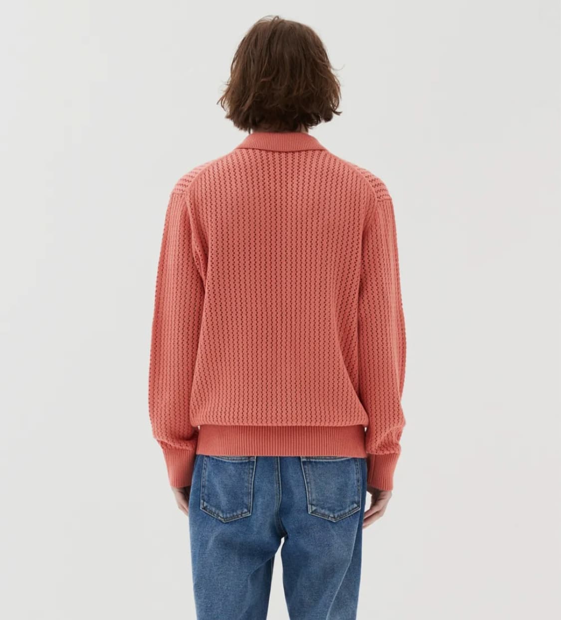 (새상품) 르마드 스카시 카라 니트집업 코랄 3사이즈 상품이미지6