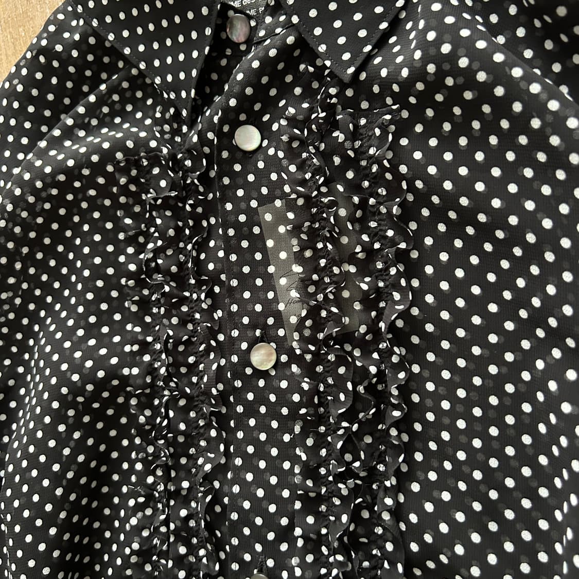 Dot Frill Sheer Shirts 상품이미지3