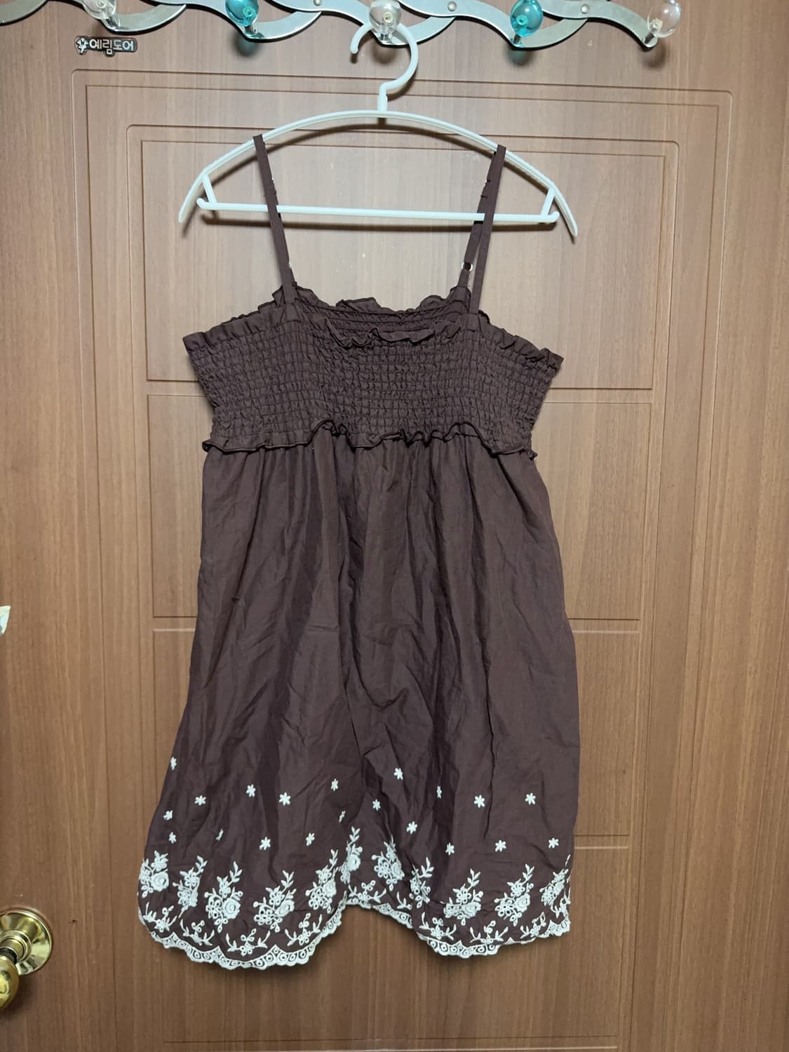 라떼갸루 리즈리사 st 일본 빈티지 브라운 도트 자수 원피스 비키니 상품이미지3