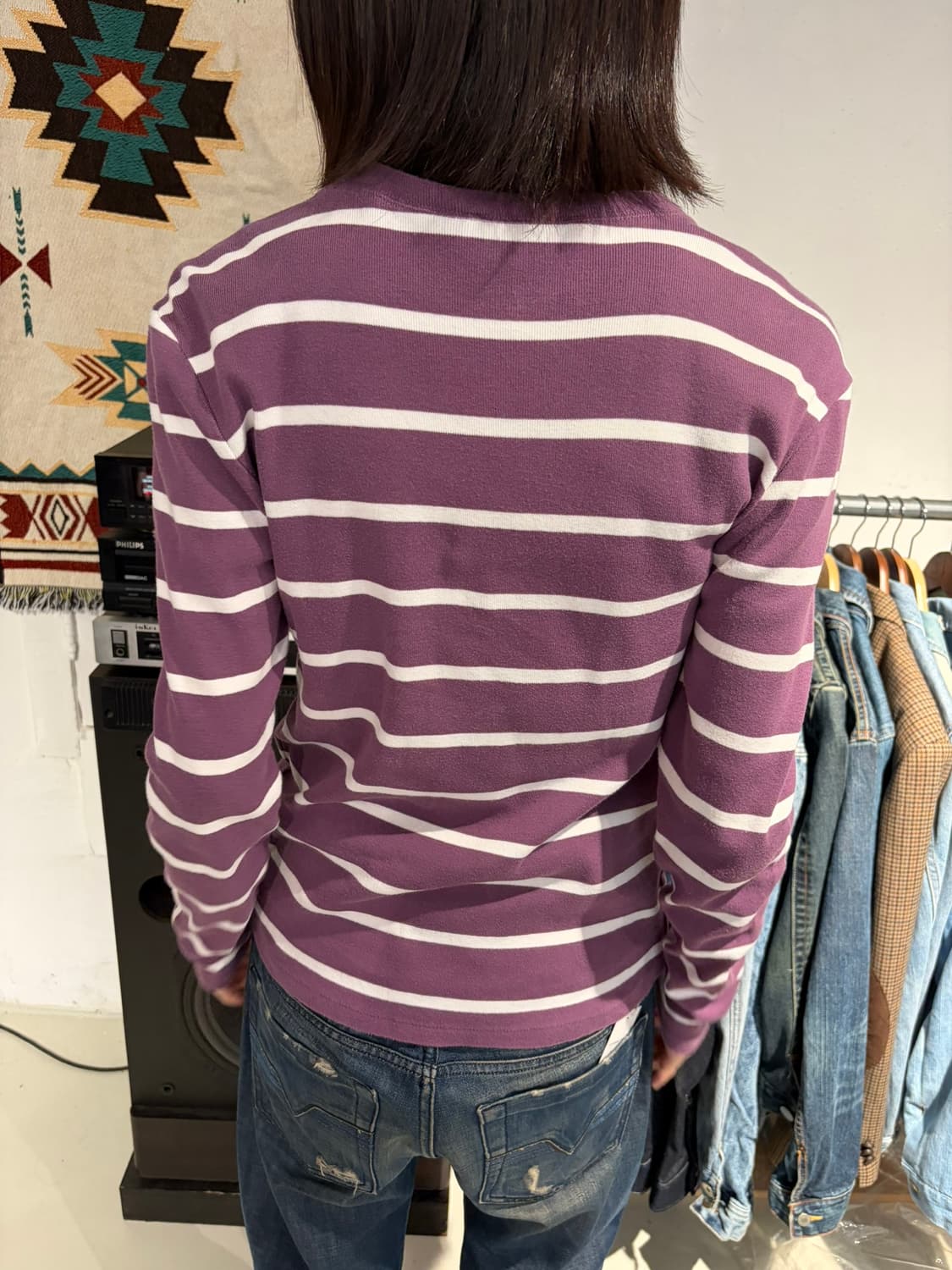 Ralph Lauren Sport 퍼플 스트라이프 슬림핏 니트 상품이미지2