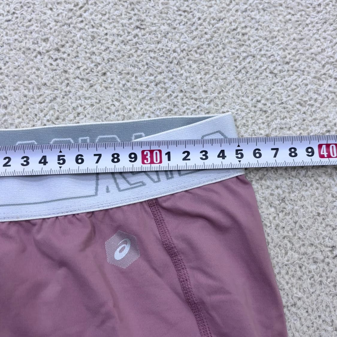 L 아식스 여성 허리밴드 자주색 레깅스 0608E2 상품이미지4