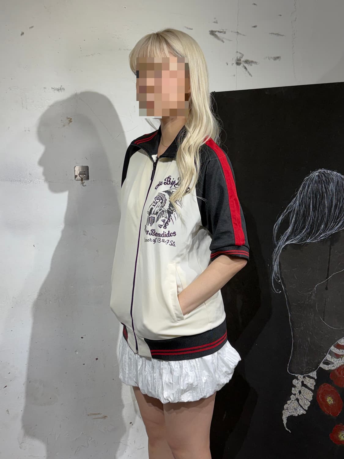 JPN 일본 빈티지 오리엔탈 프린팅 반팔 져지 자켓 M 상품이미지5