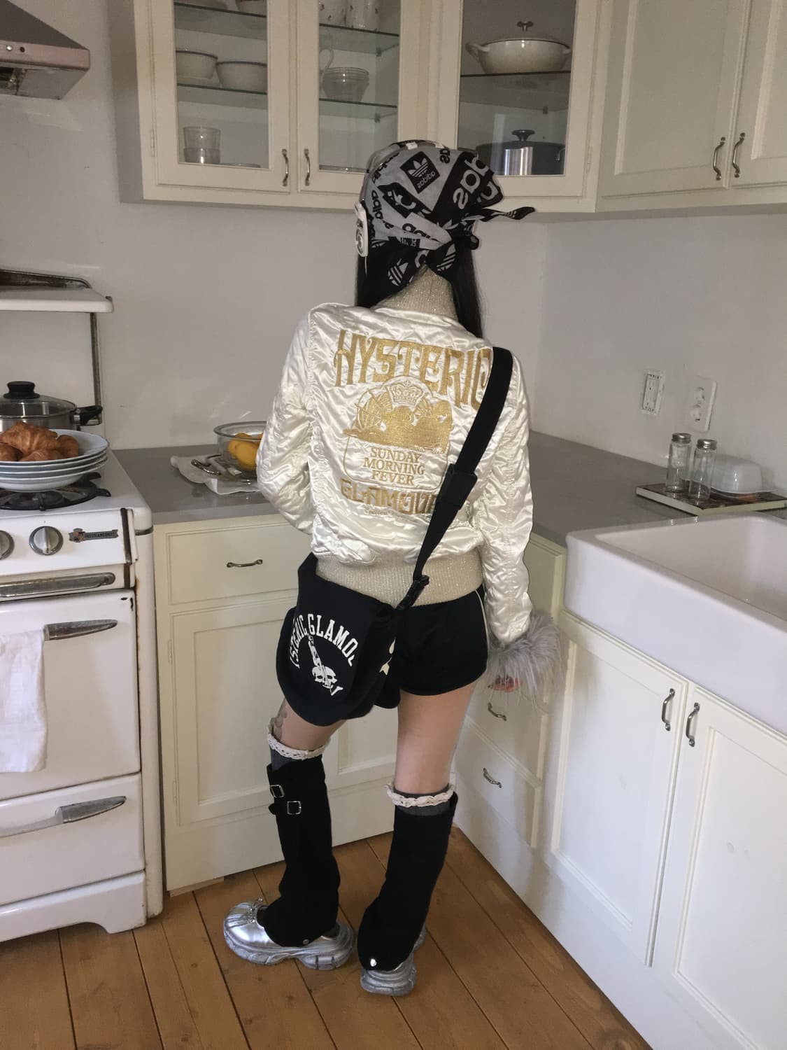 히스테릭글레머 화이트 퀼팅패팅 상품이미지3