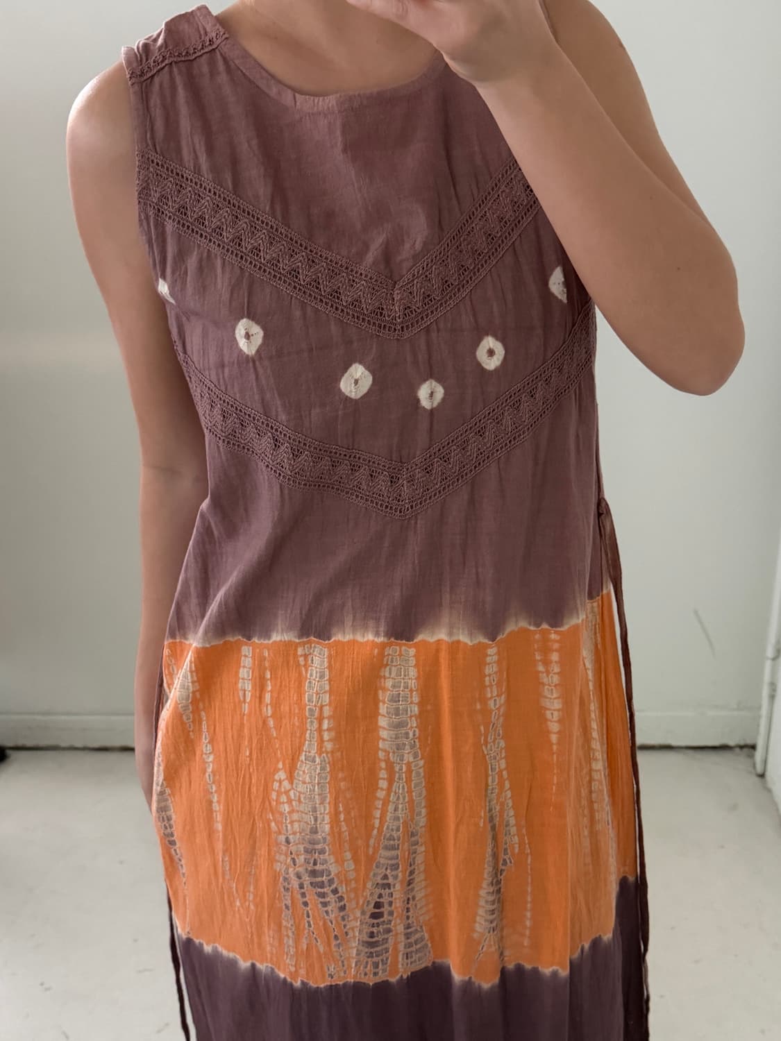 일본빈티지 하구미 나염 민소매원피스 상품이미지4