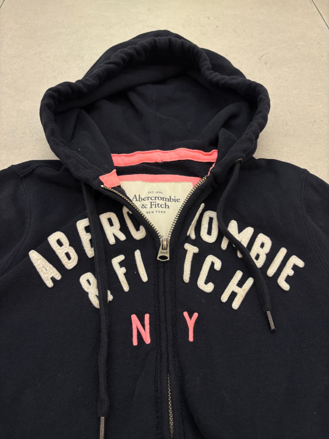 아베크롬비 뉴욕 핑크 후드집업 상품이미지6