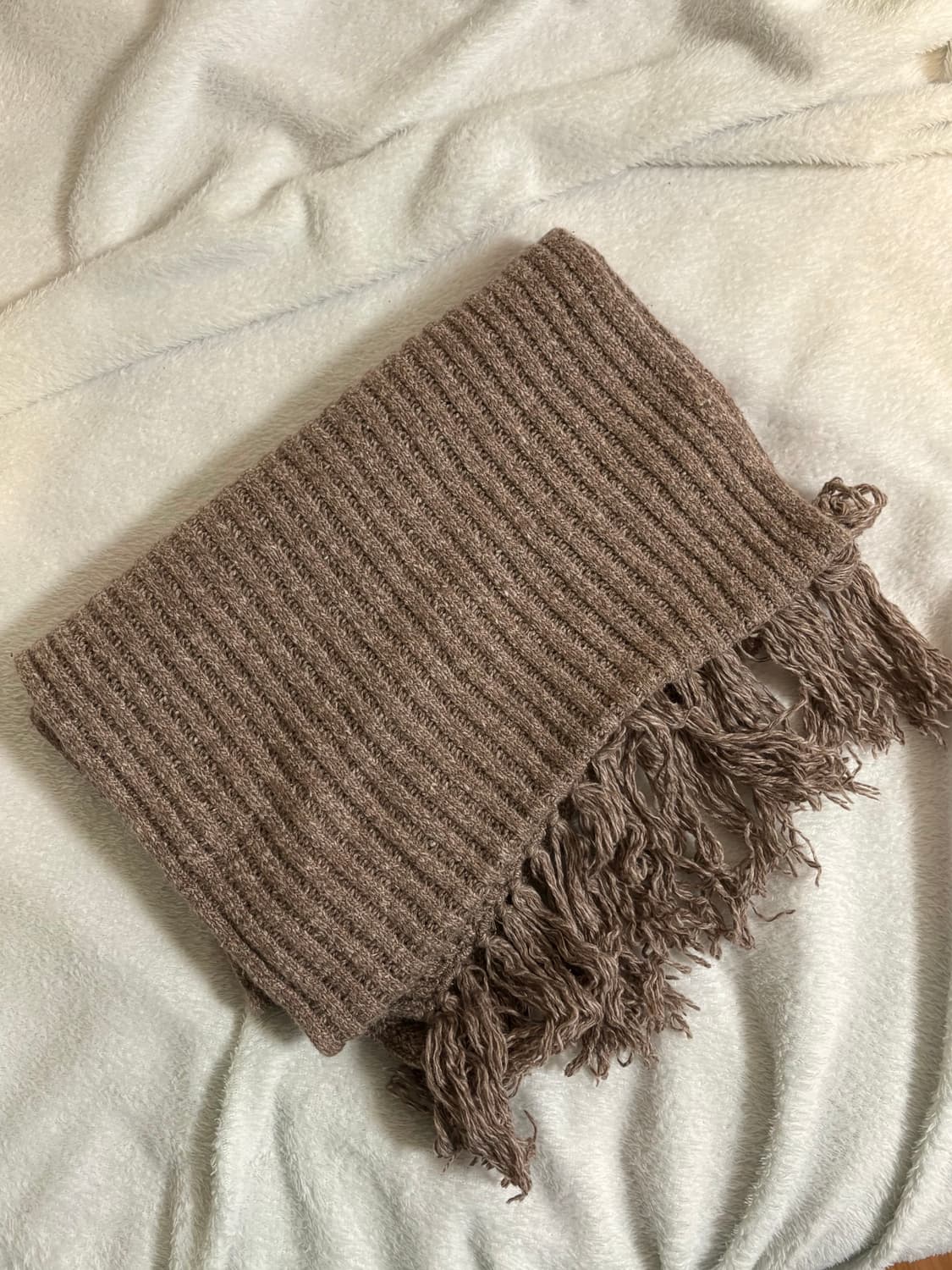 코코아 색감 도톰 머플러 목도리 일본 빈티지 모리걸 모카 브라운 백팩 상품이미지1