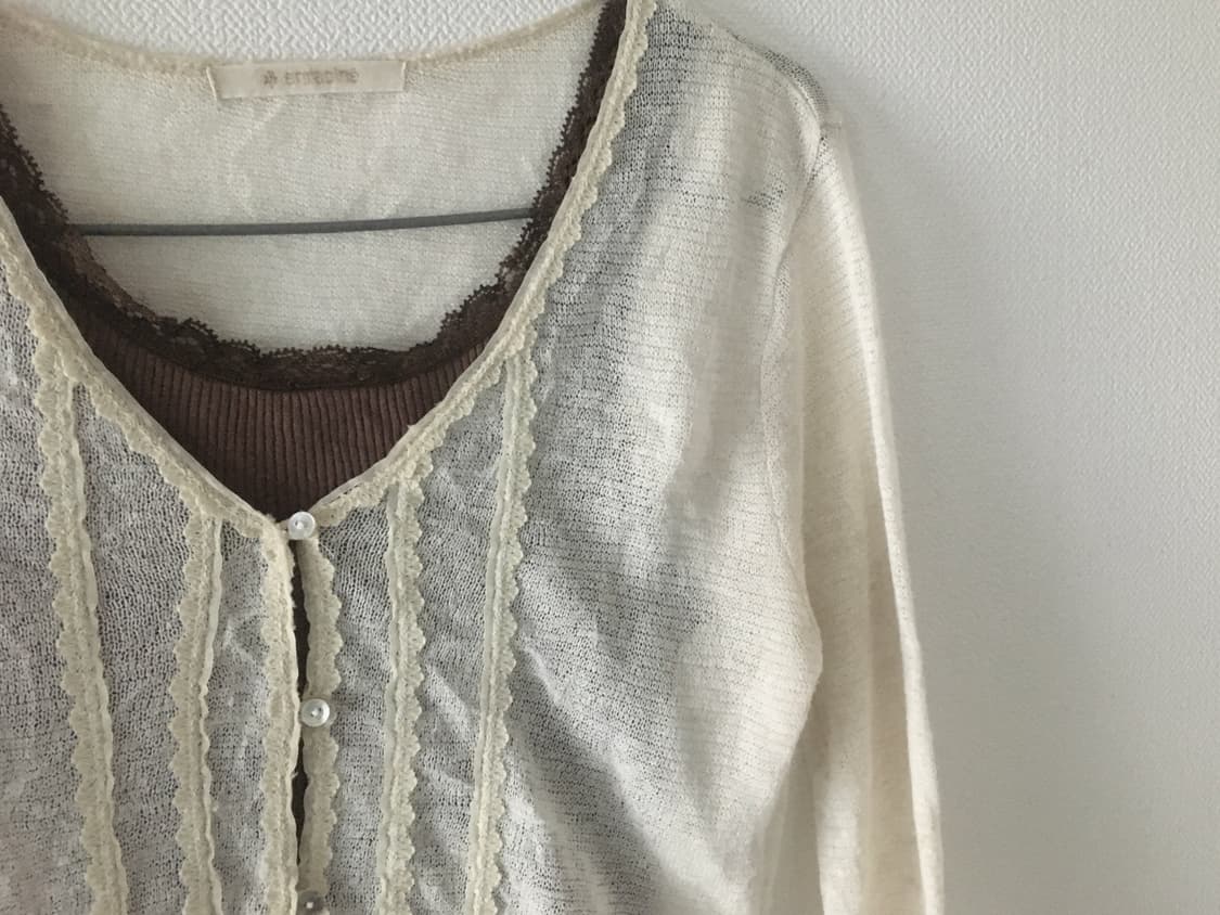 JPN vintage frill cardigan beige 상품이미지1