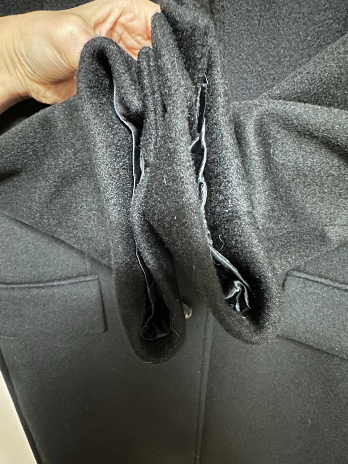 던스트 유니섹스 투웨이 캐시미어 코트 블랙 S 상품이미지6