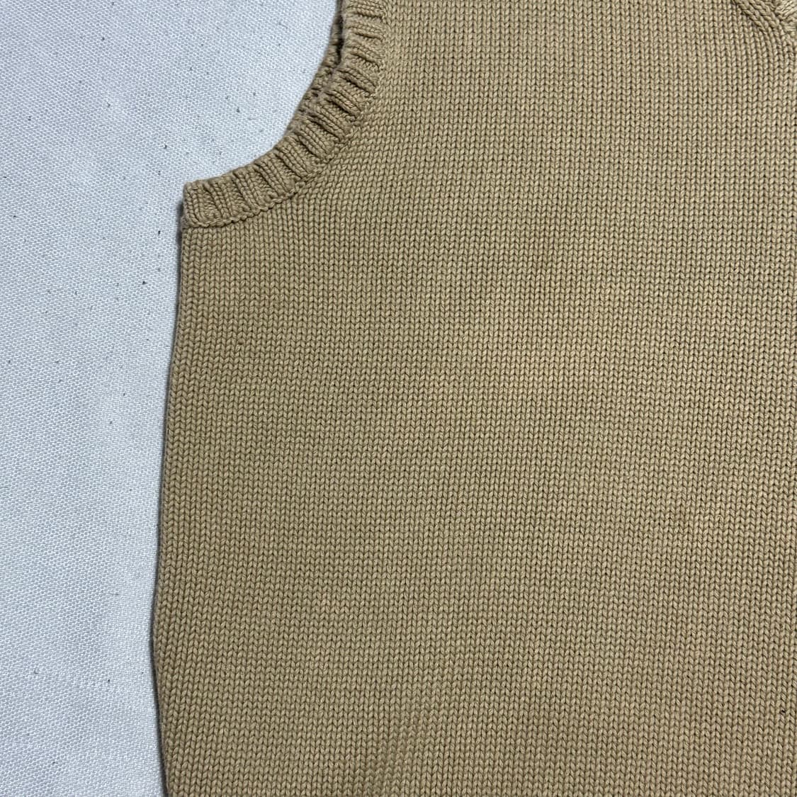 90 폴로랄프로렌 코튼 브이넥 베이지 니트 베스트 상품이미지6