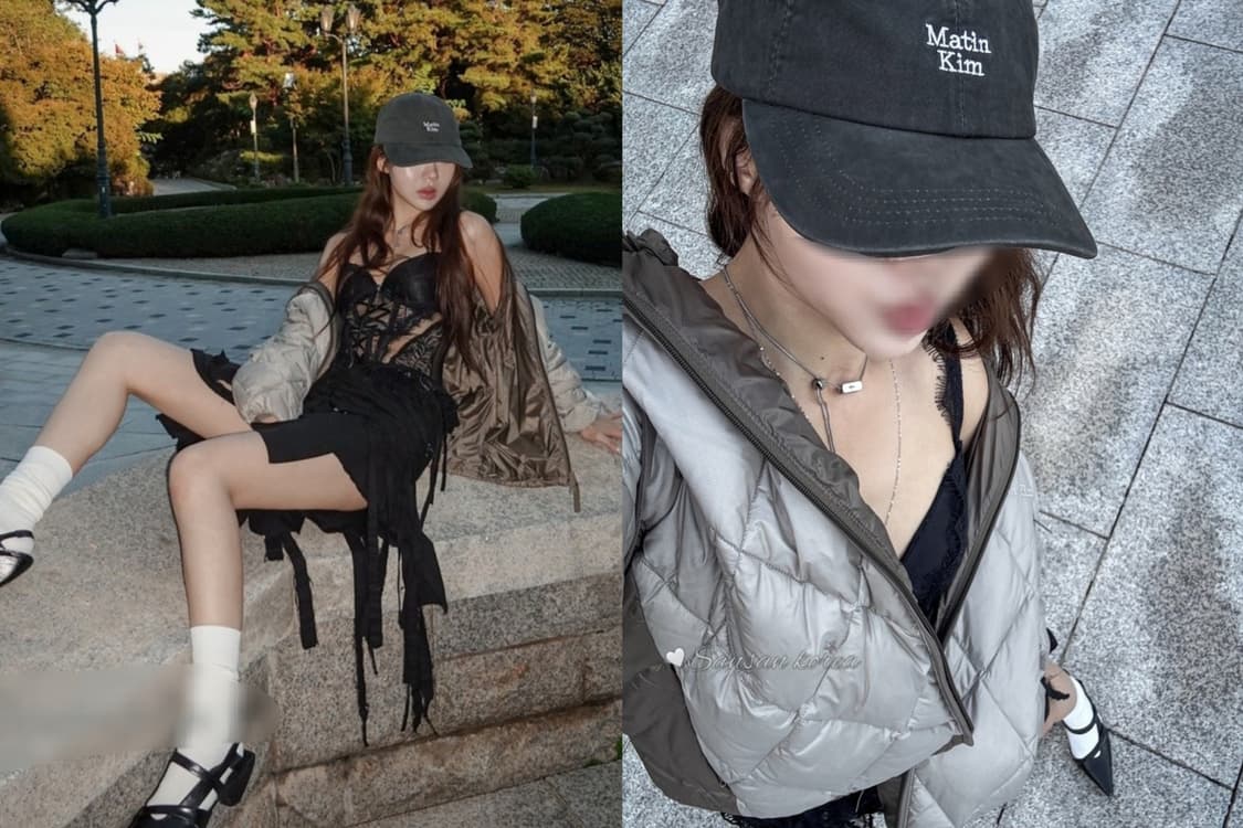 그레이  마뗑킴 미니 로고 볼캡 모자 상품이미지1