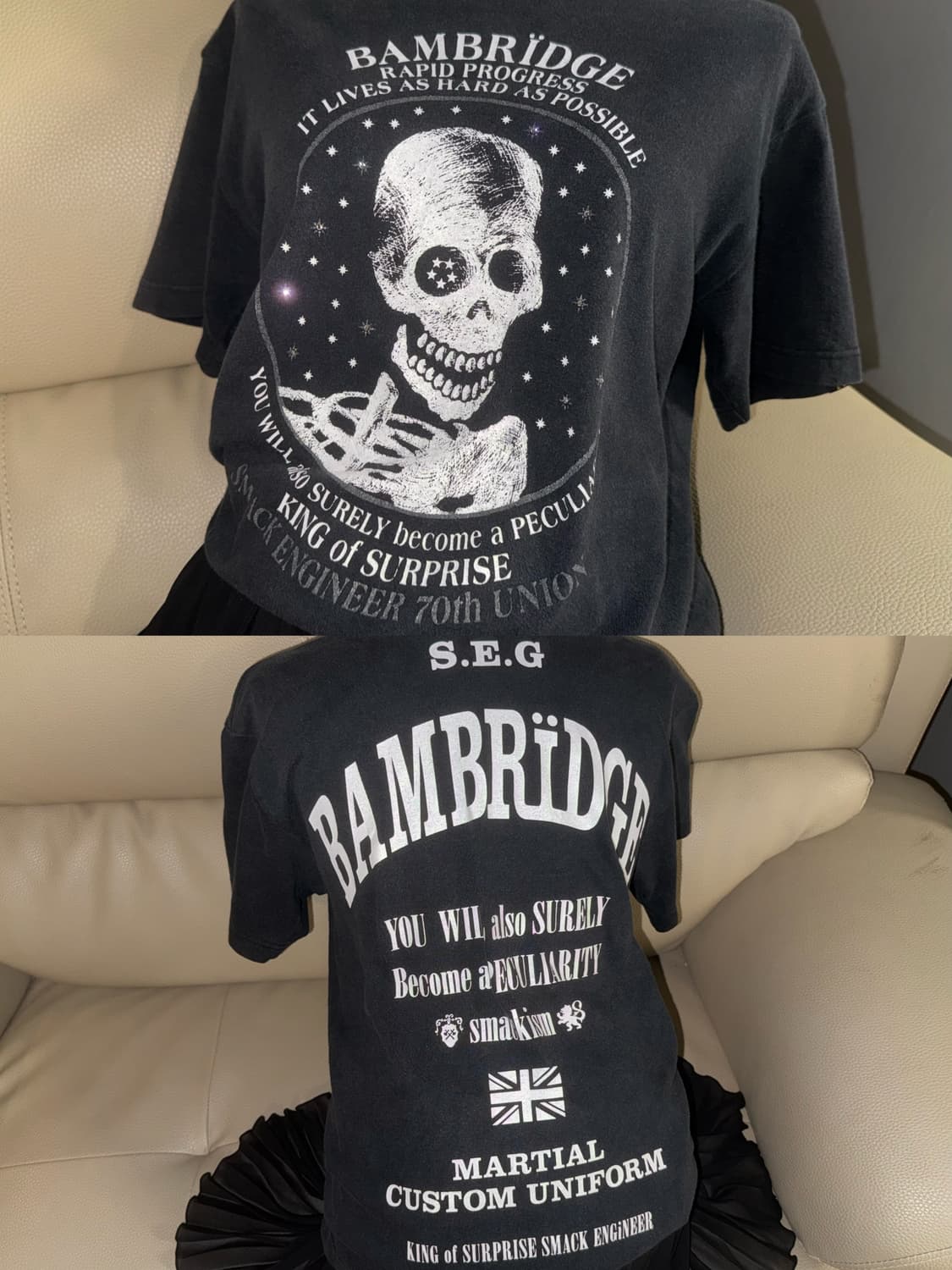 skull printing back lettering top 상품이미지1