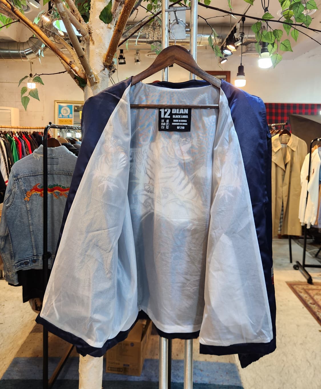 12DEAN 블랙라벨 타이거 자수 네이비 스카잔 상품이미지9