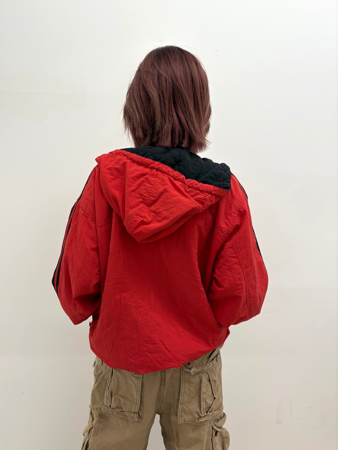 90s'adidas 레드 후드 바람막이 상품이미지6