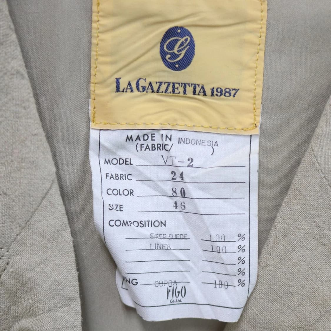 LA GAZZETTA 스웨이드 가죽 베스트 60396 상품이미지8