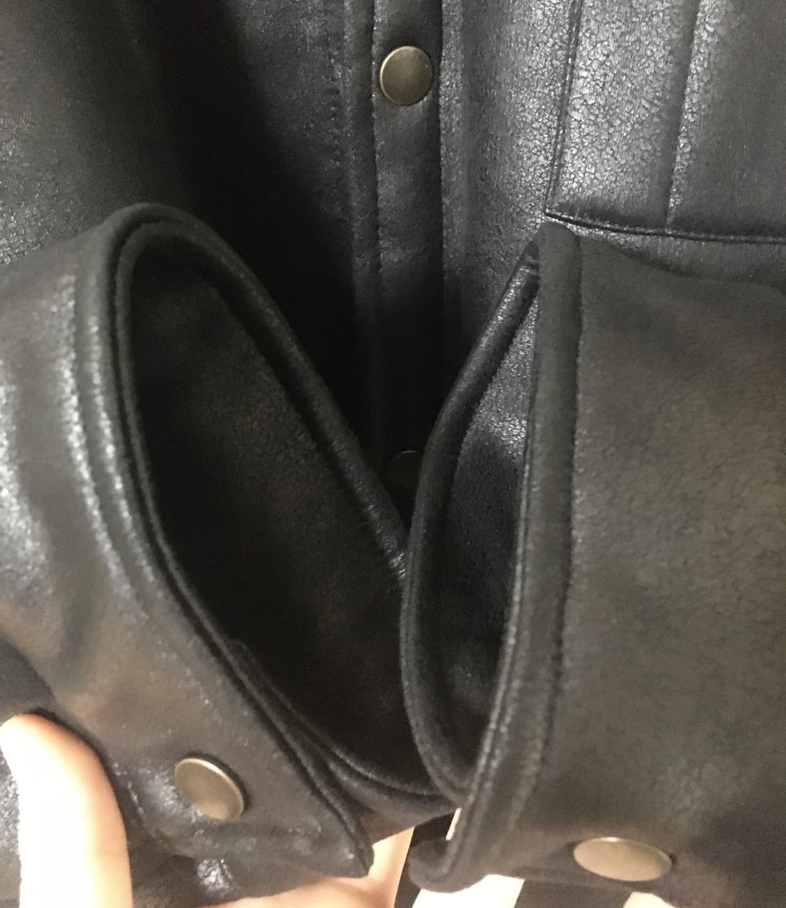 자라 더블 페이스드 오버셔츠 블랙 판매합니다 상품이미지5