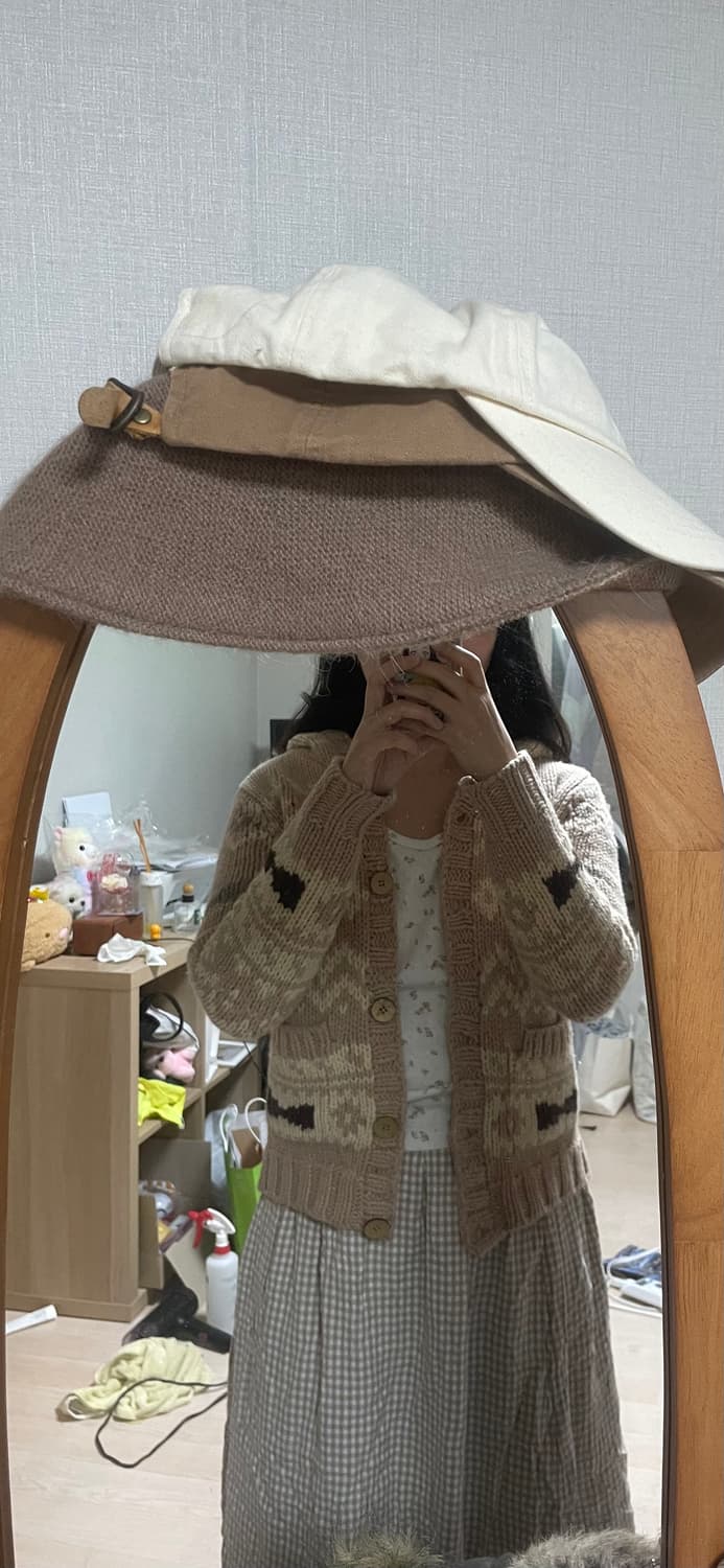 모리걸 리본 뜨개 베이지 니트 가디건🤎🎀 상품이미지6