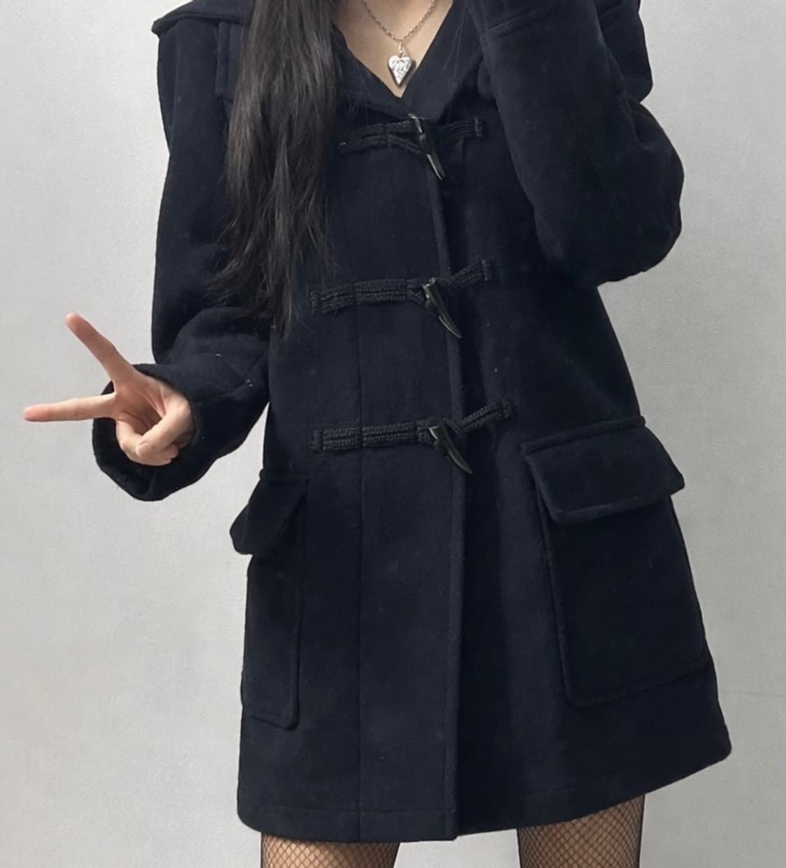 빈티지 블랙 네이비 핀터깔 더플코트 떡코 공겜 오네갸루 짜잔씨 고딕 상품이미지1