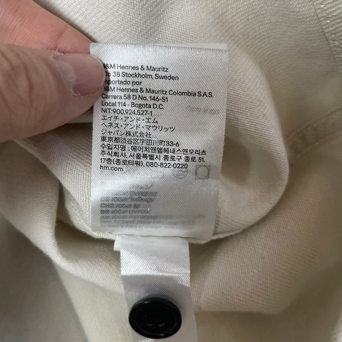 H&M 아이보리 코튼 투포켓 셔츠 자켓 XL 상품이미지7