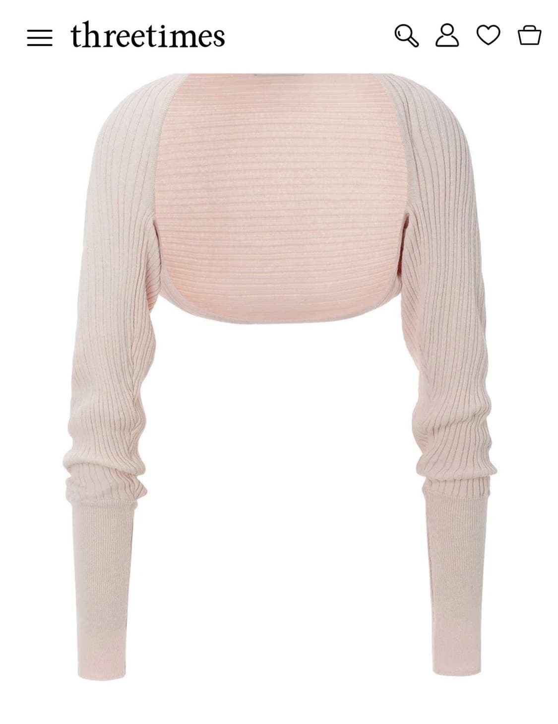 쓰리타임즈 골지 코튼 볼레로 핑크 (golgi cotton bolero) 상품이미지1