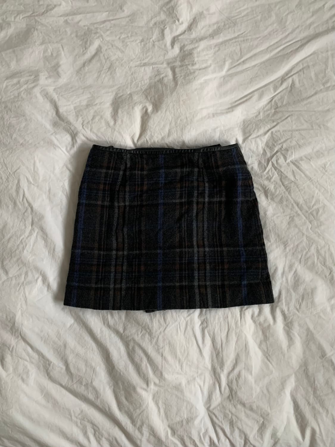 블루 체크 랩스커트 상품이미지4