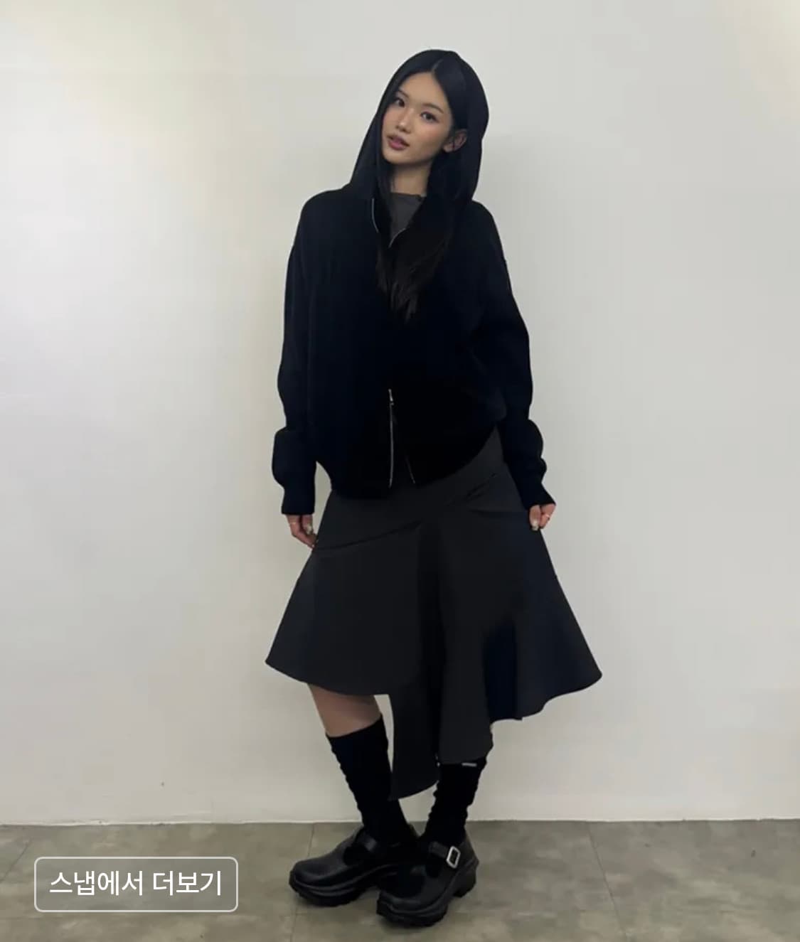 미세키서울 니트 후드 집업 상품이미지2