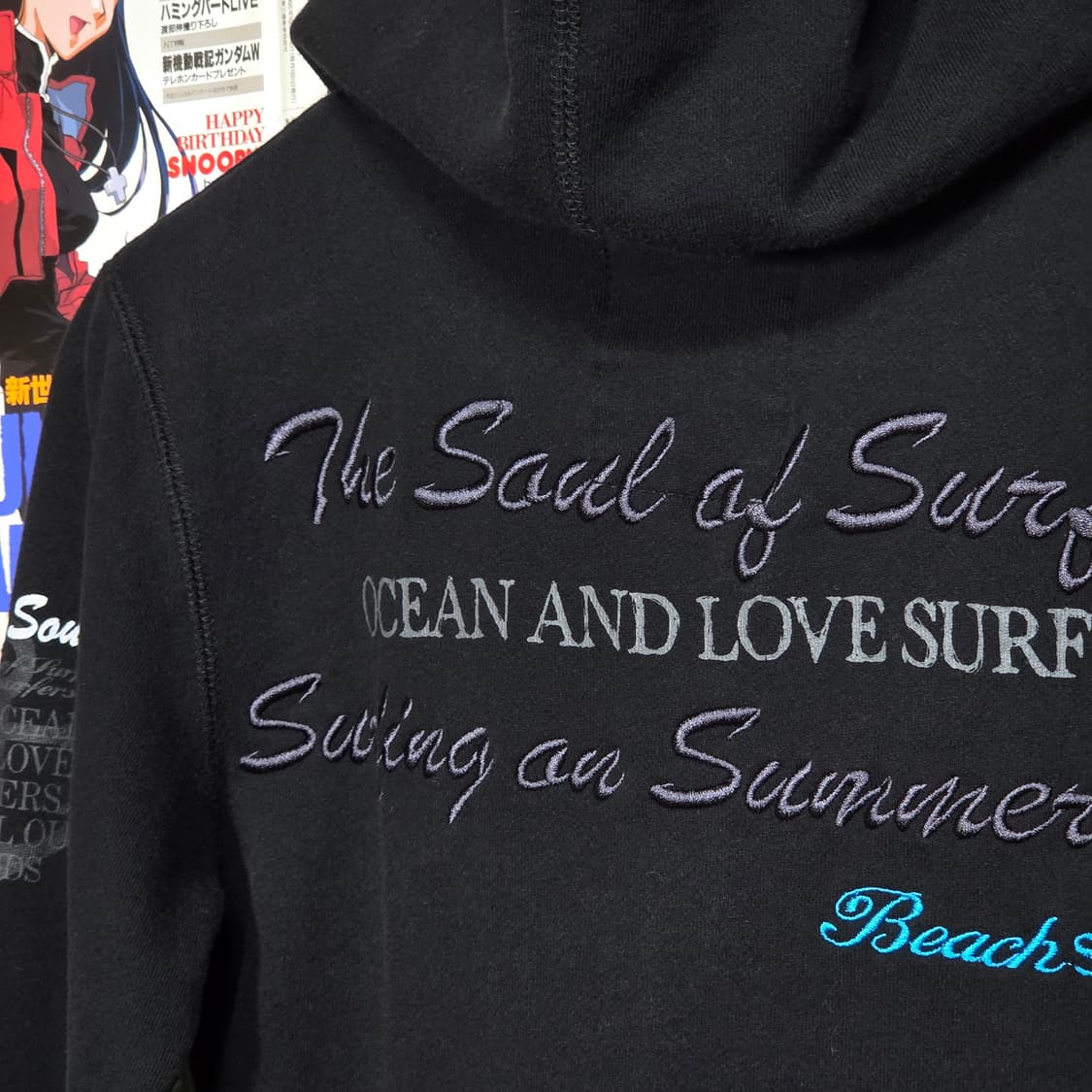 JPN 비치사운드 레터링 자수 슬림핏 후드집업 상품이미지7