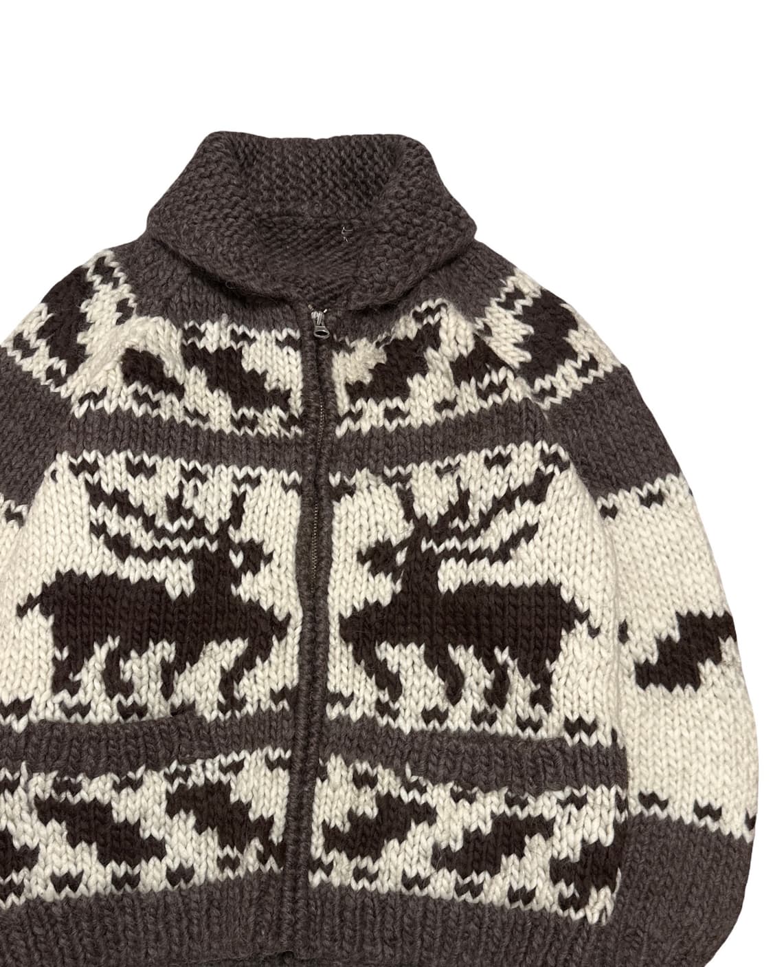 제펜 빈티지 코위찬 헤비울 니트집업 상품이미지2