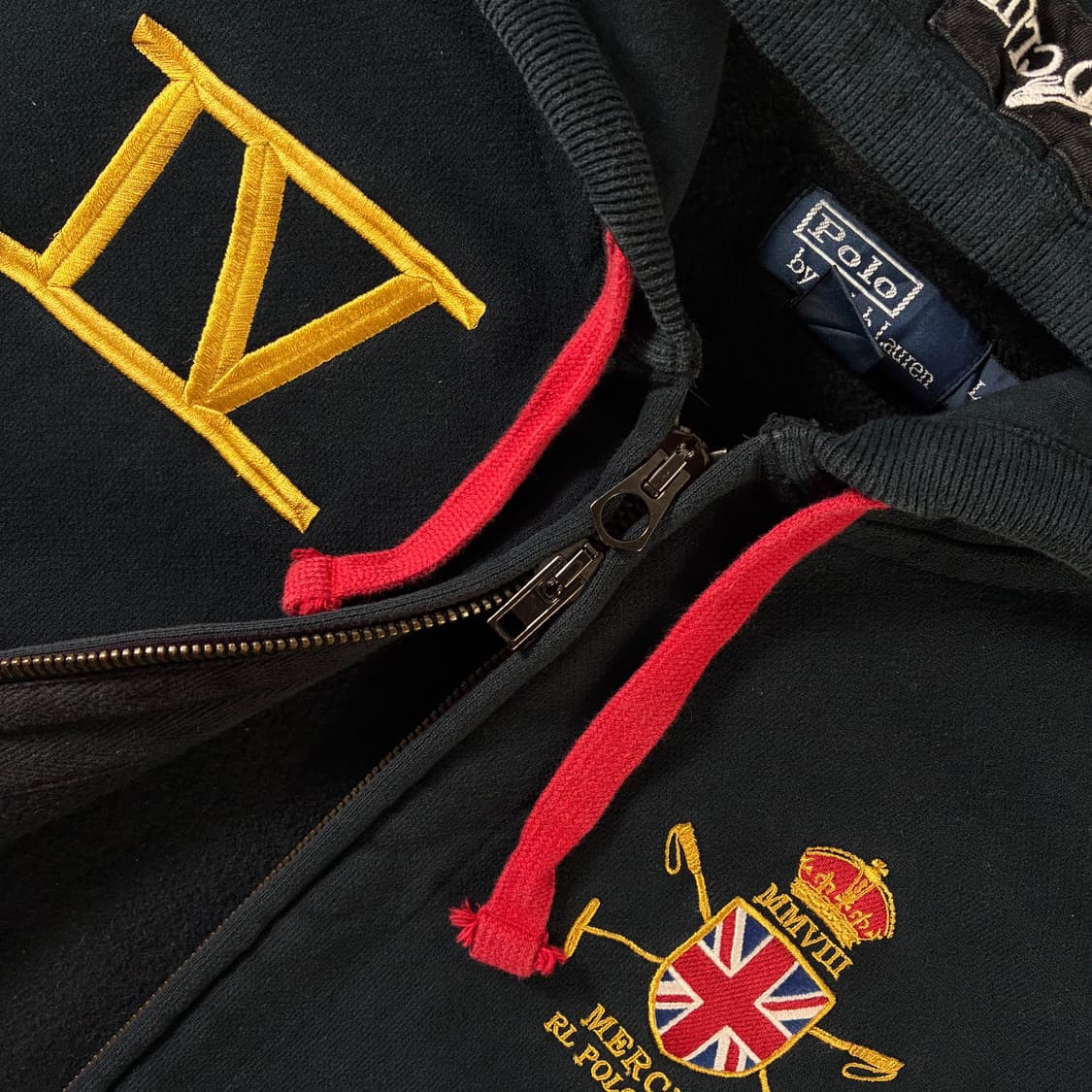 Polo  폴로 랄프로렌 MERCER club 자수 블랙 후드집업 상품이미지5