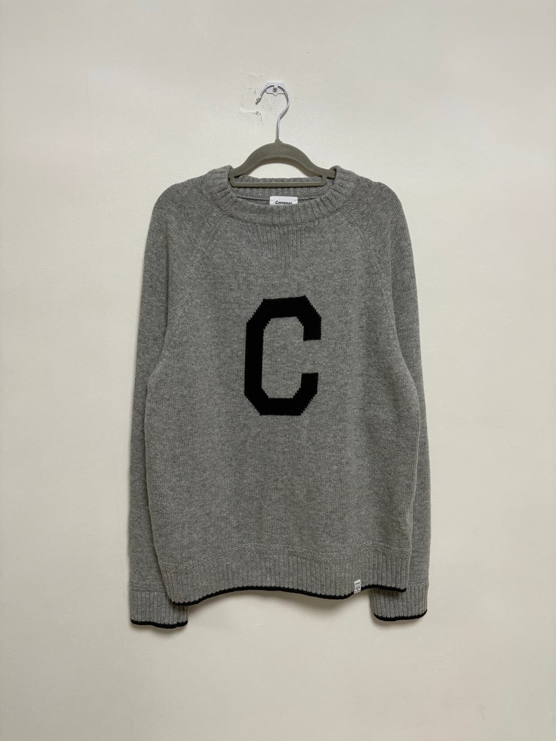 커버낫 빅로고 배색 니트 상품이미지2