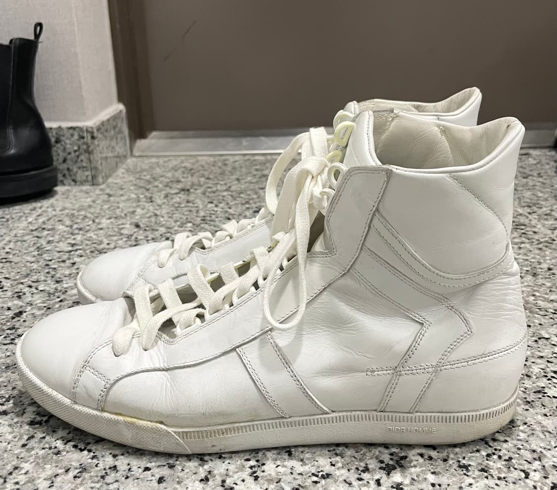 디올옴므 04ss 스트립 스니커즈 하이탑 화이트 상품이미지7